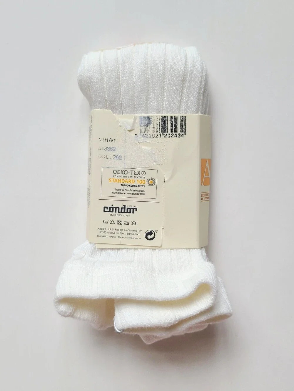 Condor Ivory Ribbed Tights